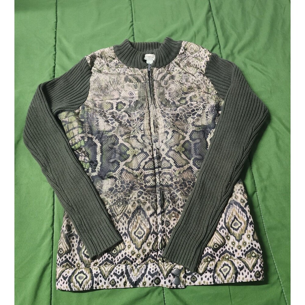 One World Live And Let Live Long Sleeve Full Zip Women's Sweater Size L